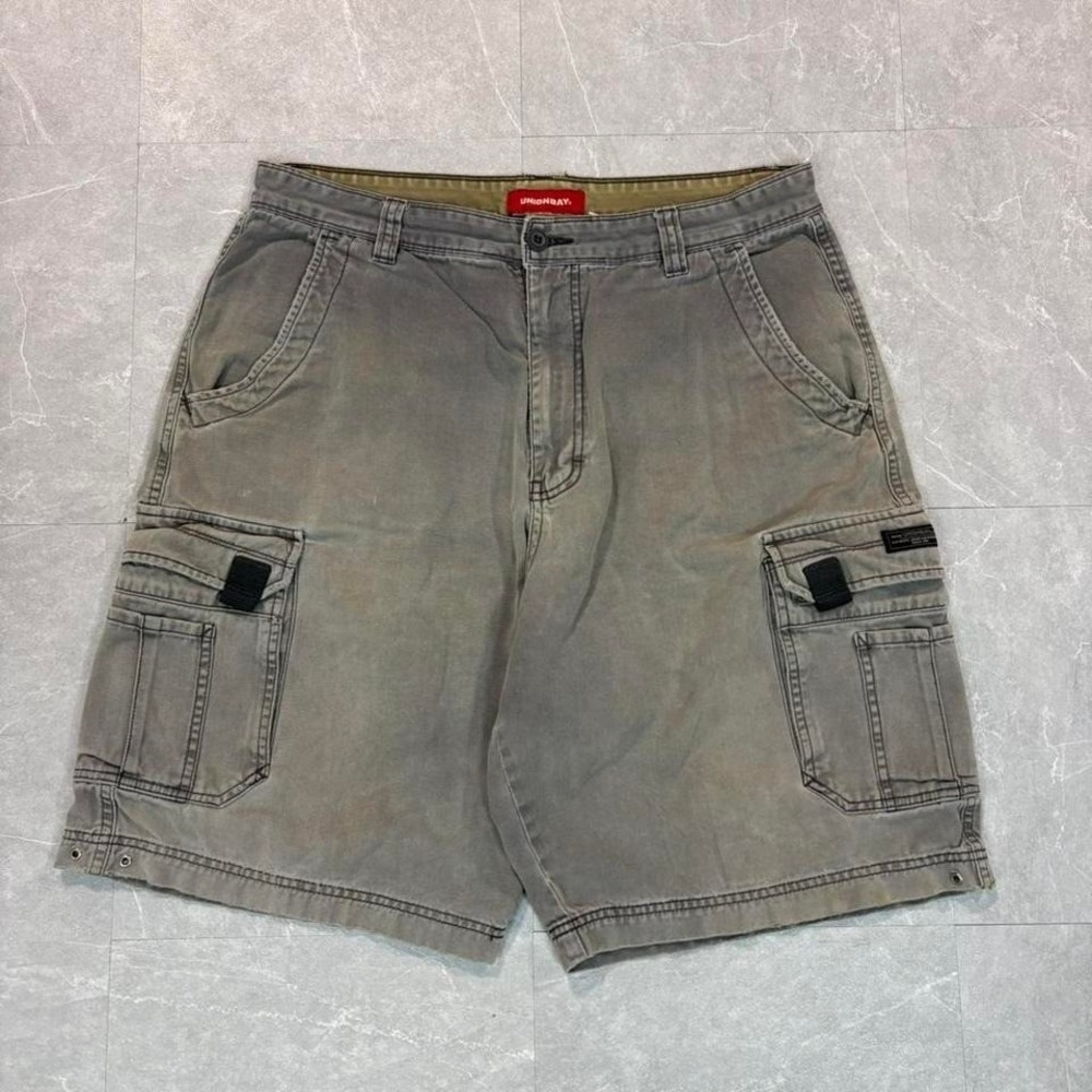 Y2K Union Bay grey faded‎ cargo shorts Size 36" #skater #cargo